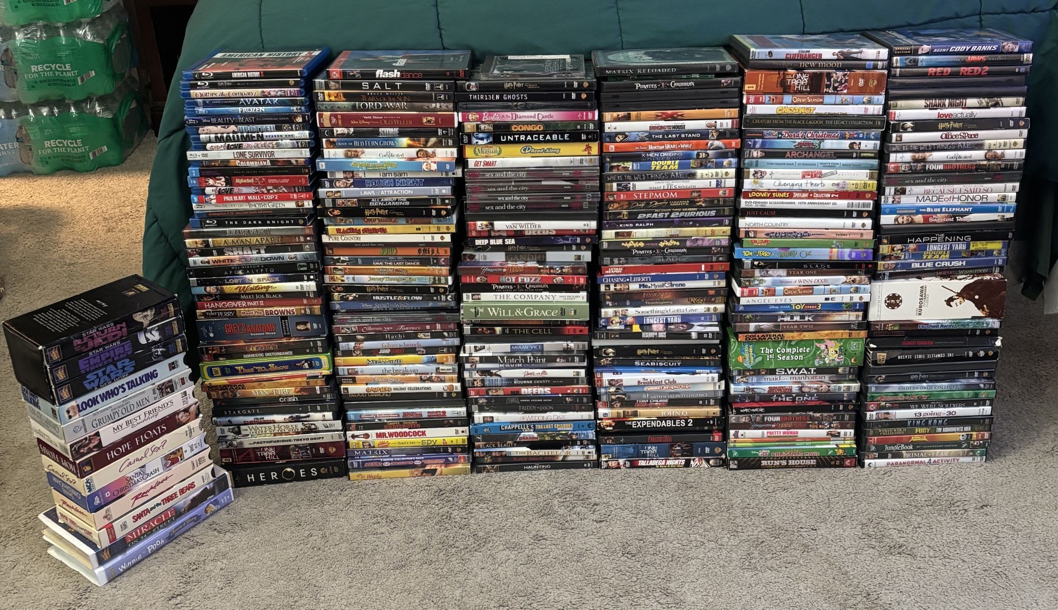 277 Movie Lot (246 DVDs, 13 VHSs & 18 Blu-Ray)