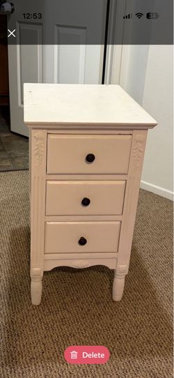 off-white, shabby chic vintage side table