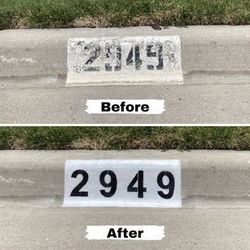 Curb address painting