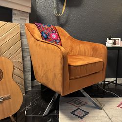 Orange Velvet Couch
