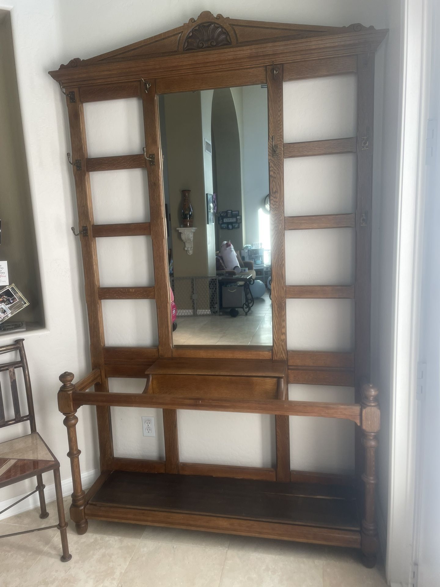 Furniture With Mirror, Storage, Hooks 