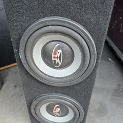 2 Rockford Fosgate RFZ3408 8 Inch Subwoofers In Sealed Enclosure For Car Audio