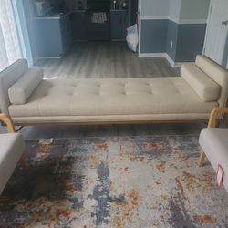 Holden Cream Tufted Chaise Lounge