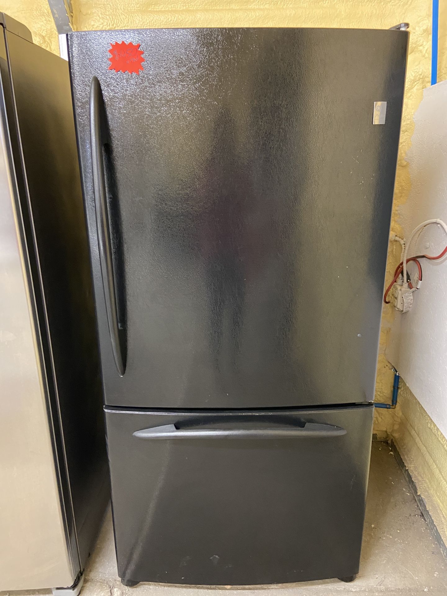 GE PROFILE BLACK FREEZER BOTTOM REFRIGERATOR