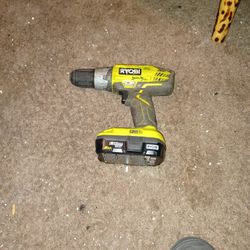 Ryobi  18v Drill And 1 Battery Only No Charger
