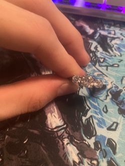 3 stone Diamond engraved ring