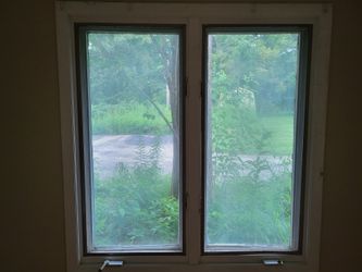 Double Casement Window with Screens and Crank Hardware, Used Good