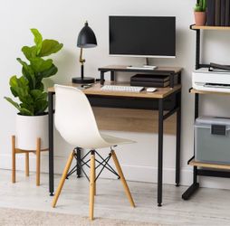 Small Desk with Monitor Stand
