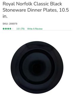 10.5”  black ceramic food plates.
