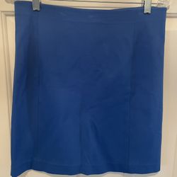 Ann Taylor Blue Ponte Mini Pencil Skirt Size 4 Career Workwear Stretch Y2K