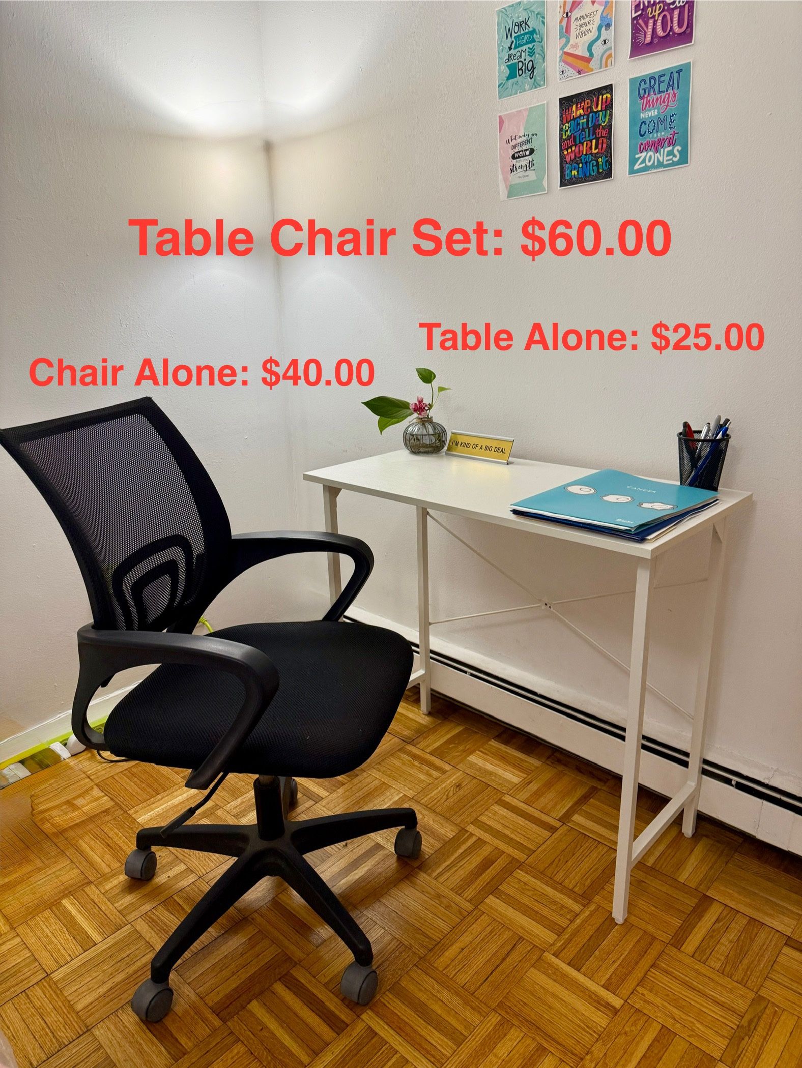 Compact Office And Chair Set