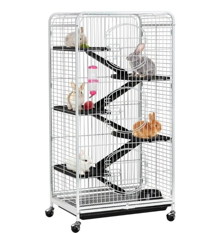 52-inch Rat Cage Multi Level Rolling Pet Cage for Ferret/Chinchilla/Squirrels/Bunny with Water Bottle