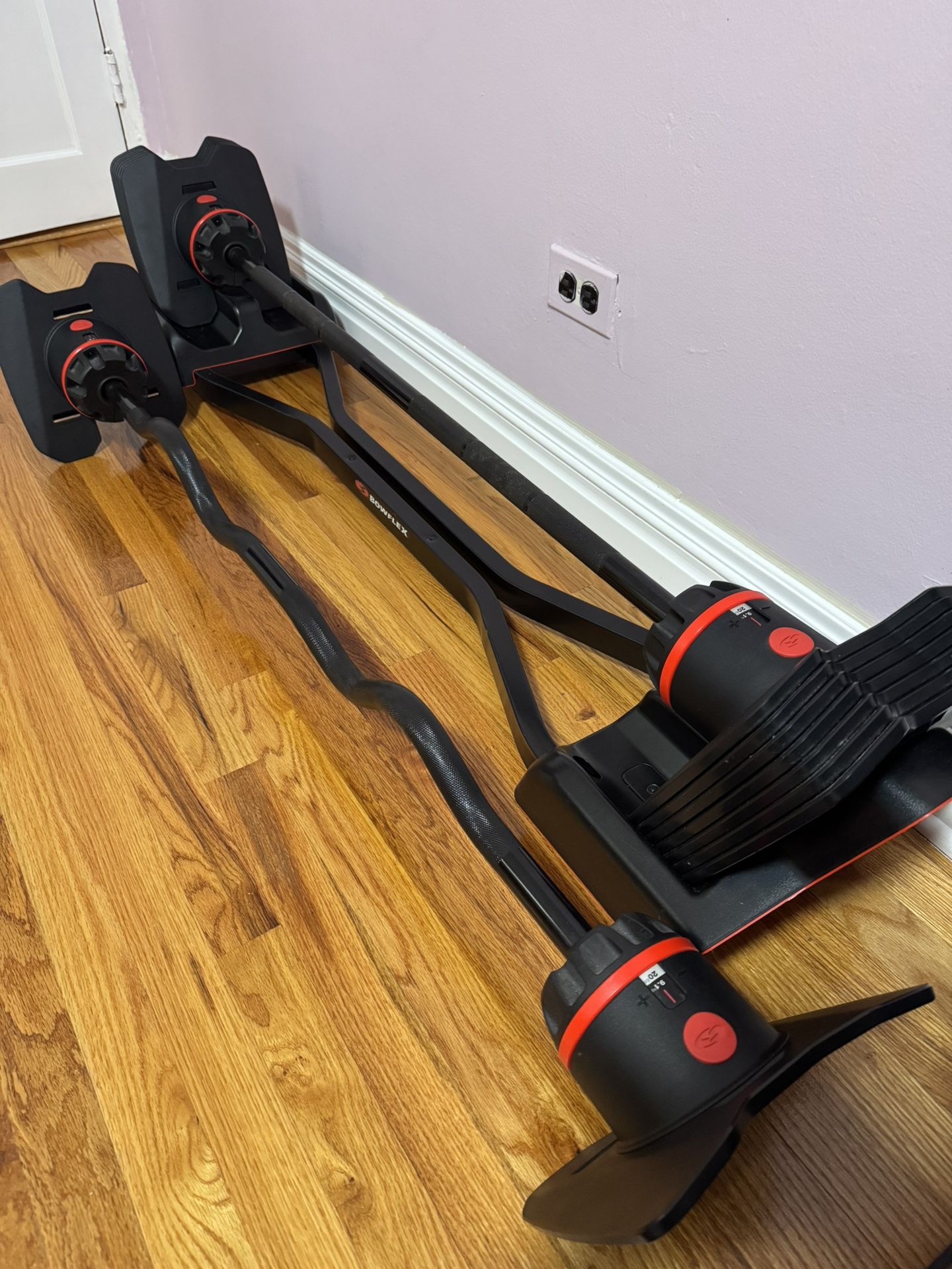 BowFlex SelectTech Adjustable Barbell with Curl Bar