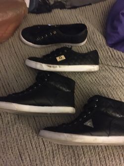 LNEW Leather guess tennis shoes size 9 1/2 only 30 each firm