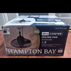 Hampton Bay Conyer 20 in. Indoor/Wet Outdoor 3-Speed Anywhere Fan in Matte Black