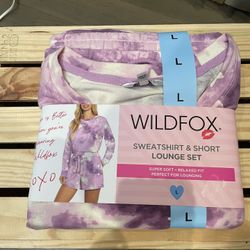 New Wildfox Sweatshirt & Short Lounge Set Size Large