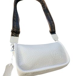 Genuine Leather Off White Crossbody 