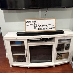 White TV stand 