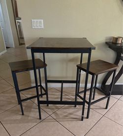 Bar Height Table with 2 Stools Set