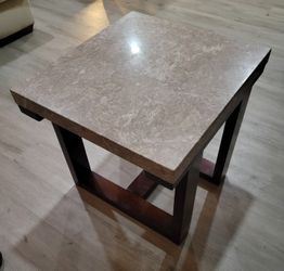 Set of 2 granite side tables