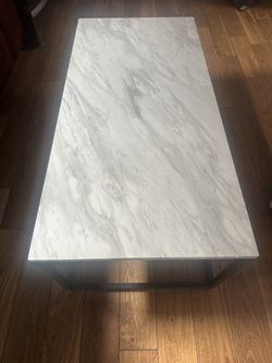 Marble Coffee Table With Two Side Stands