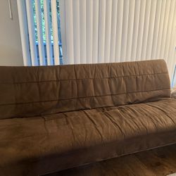 Brown Futon Sofa Bed – Full Size Sleeper