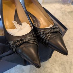 Faconnable Black Short Heels Leather 