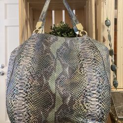 Iridescent Snakeskin Brahmin Shoulder Bag