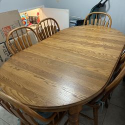 Oak Dining Room Table With Chairs 
