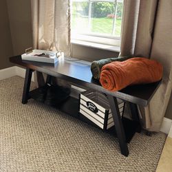 Black Entry Bench with Shoe Storage
