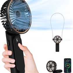 Portable Handheld Fan, Portable Fan Rechargeable, 4000mAh, 180° Adjustable, 6 Speed Wind, Display Electricity in Real Time, USB Rechargeable Foldable 