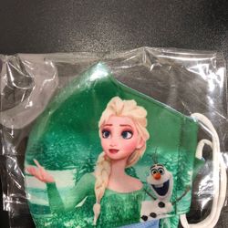 Kids Green Frozen Mask 3 layers (reusable)