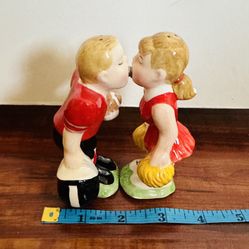 Salt and Pepper Shakers Set: Football Player and Cheerleader