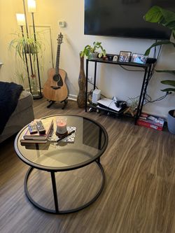 Glass Table And Shelf