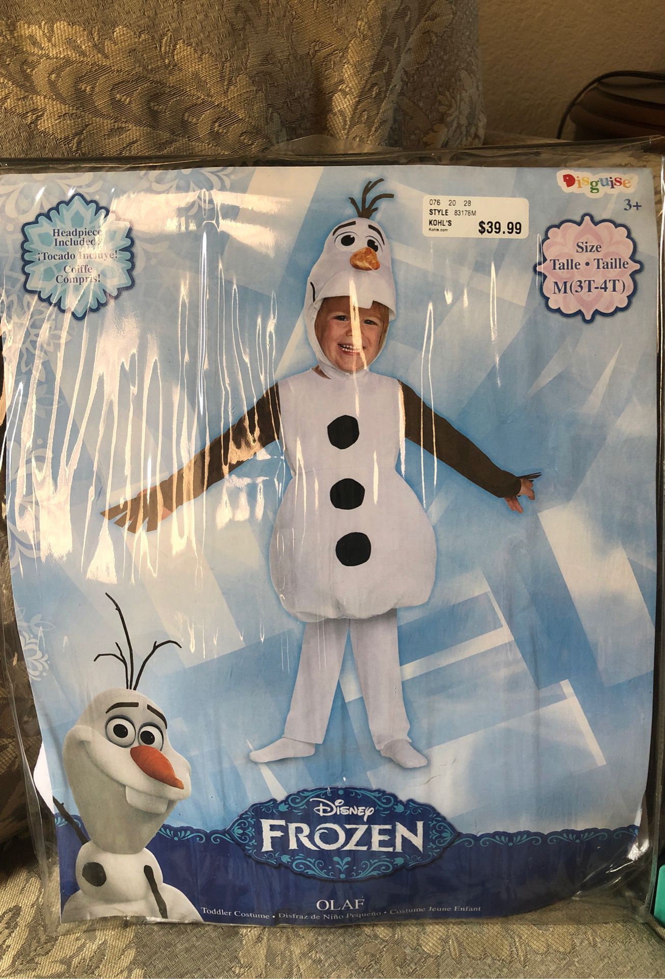 3T-4T Disney Frozen Olaf Costume New Never Used