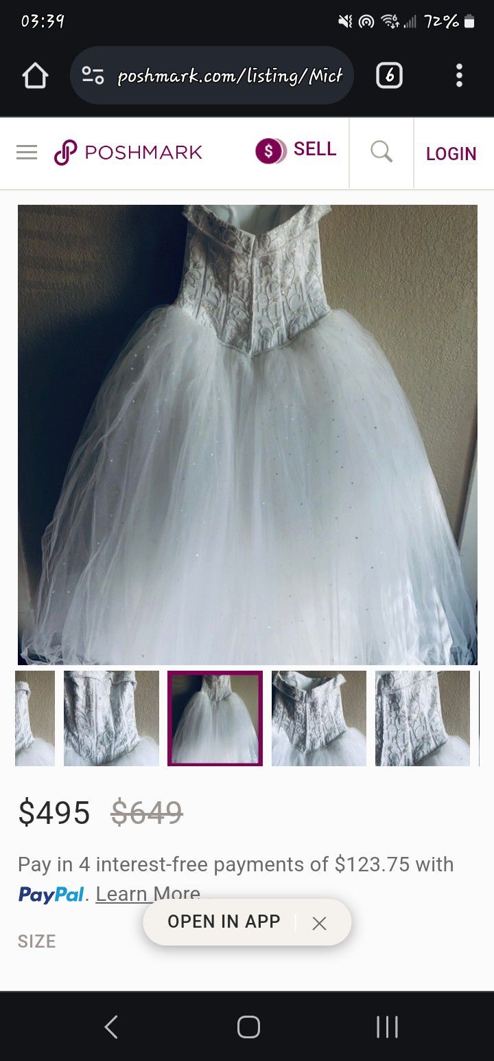 Michaelangelo Wedding Dress With Veil And Heels