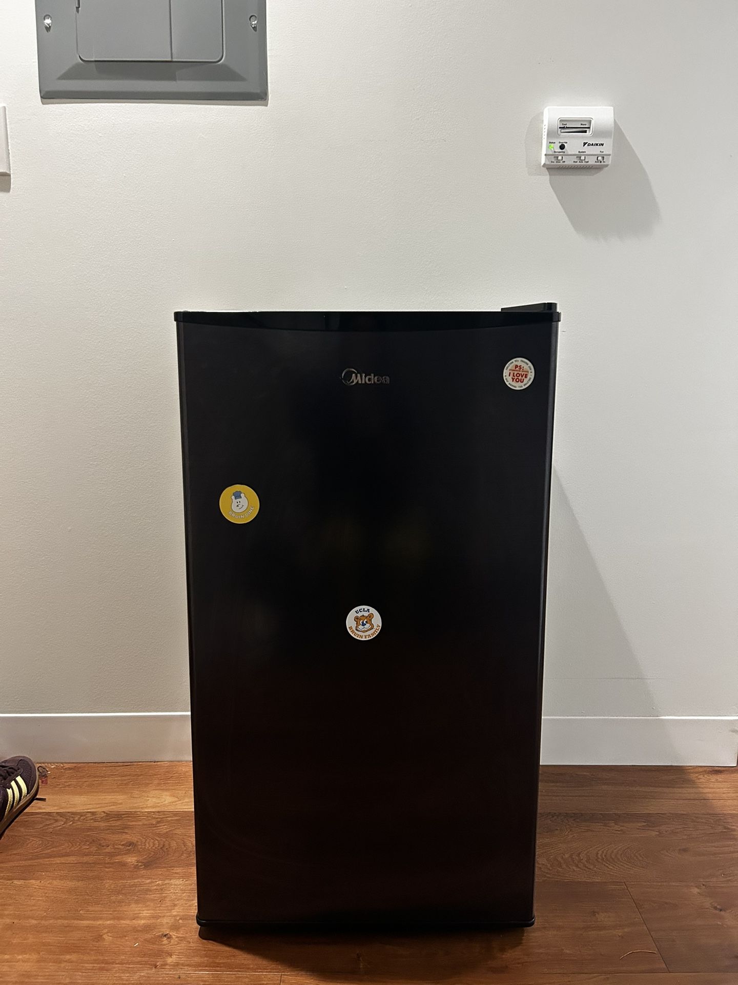 black mini fridge