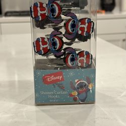 Disney Christmas Stitch Shower Curtain Hooks