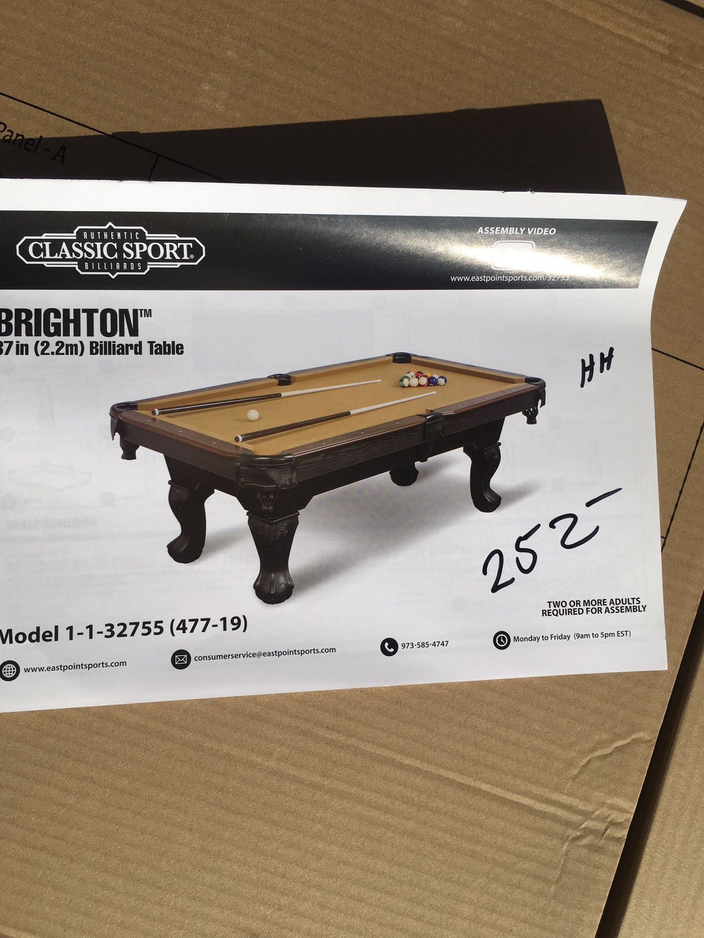 Brighton billiard table