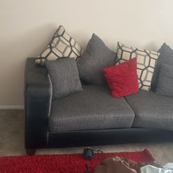 Counter Corner Couch , Red Black & gray  BEST OFFER
