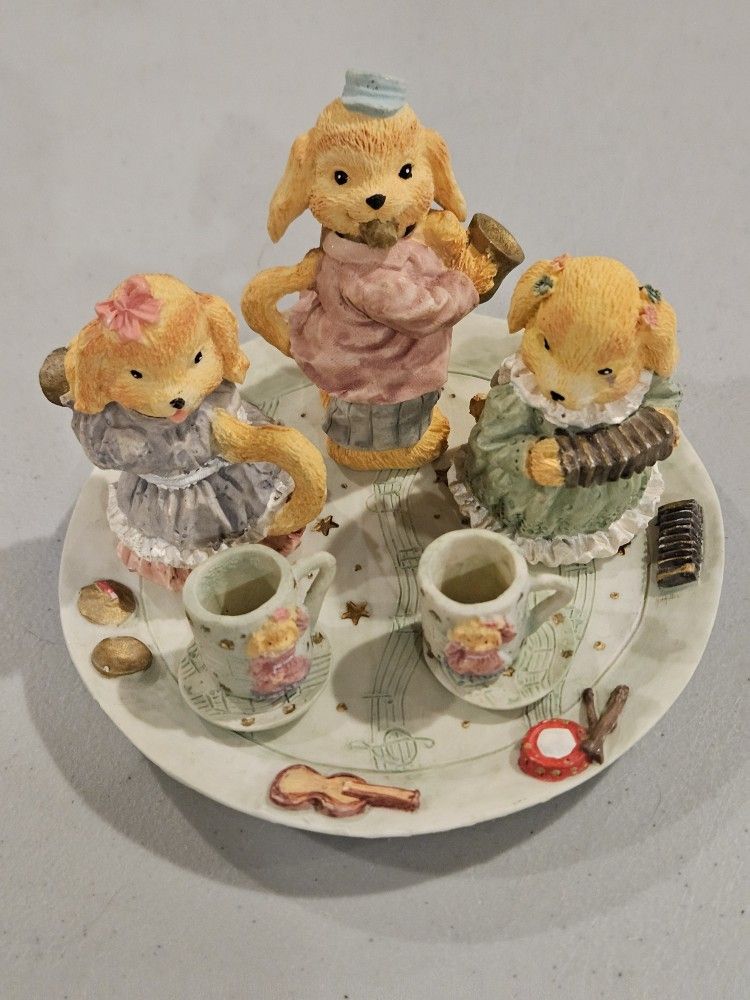 Vintage Puppy Miniature Tea Party Set, by Artisan Flair 