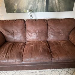 Faux suede/Leather living room set Sofa, Loveseat & Chair