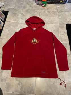 Vintage 90s Y2K Disneyland Resort Red Fleece Hoodie SZ L Embroidered