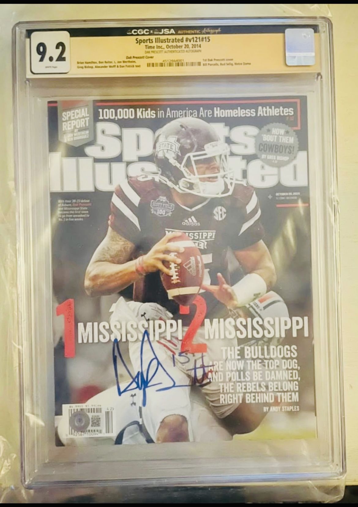 9.2 Autographed & Graded Dak Prescott Magazine 