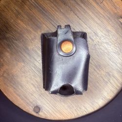 Tuff Leather Pouch w/Clip & Brass Snap For Camera, Voice Recorder, Wireless Mic