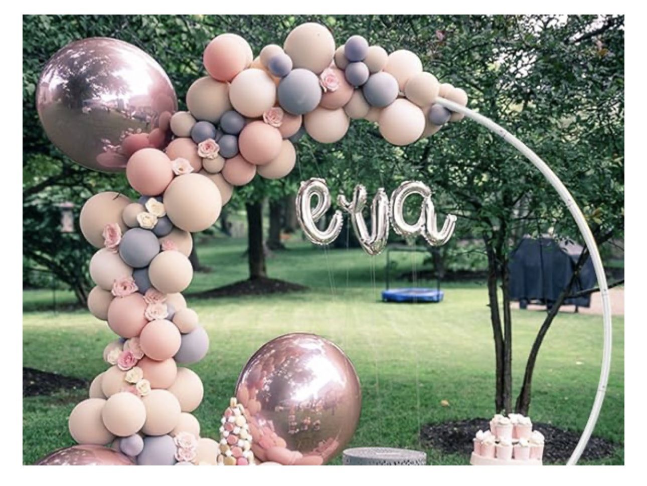 Wedding Arch Round Backdrop Stand, 6.6ft White Wedding Balloon Circle Arch Frame Stand for Birthday, Backdrop Stand for Parties, Bridal Shower Anniver