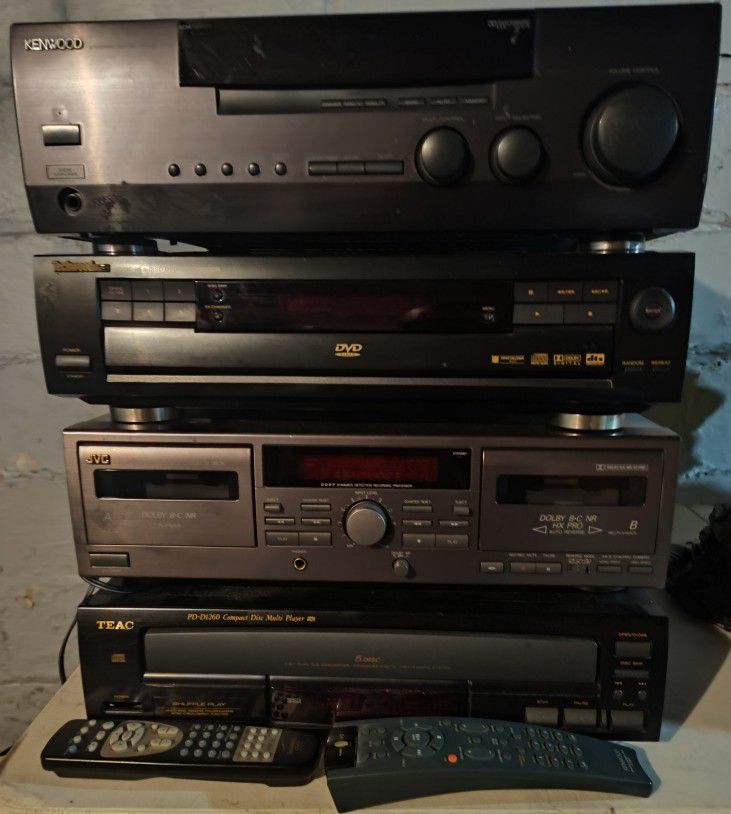  KENWOOD RECEIVER $75, JVC CASSETTE PLAYER AND CD FOR $25