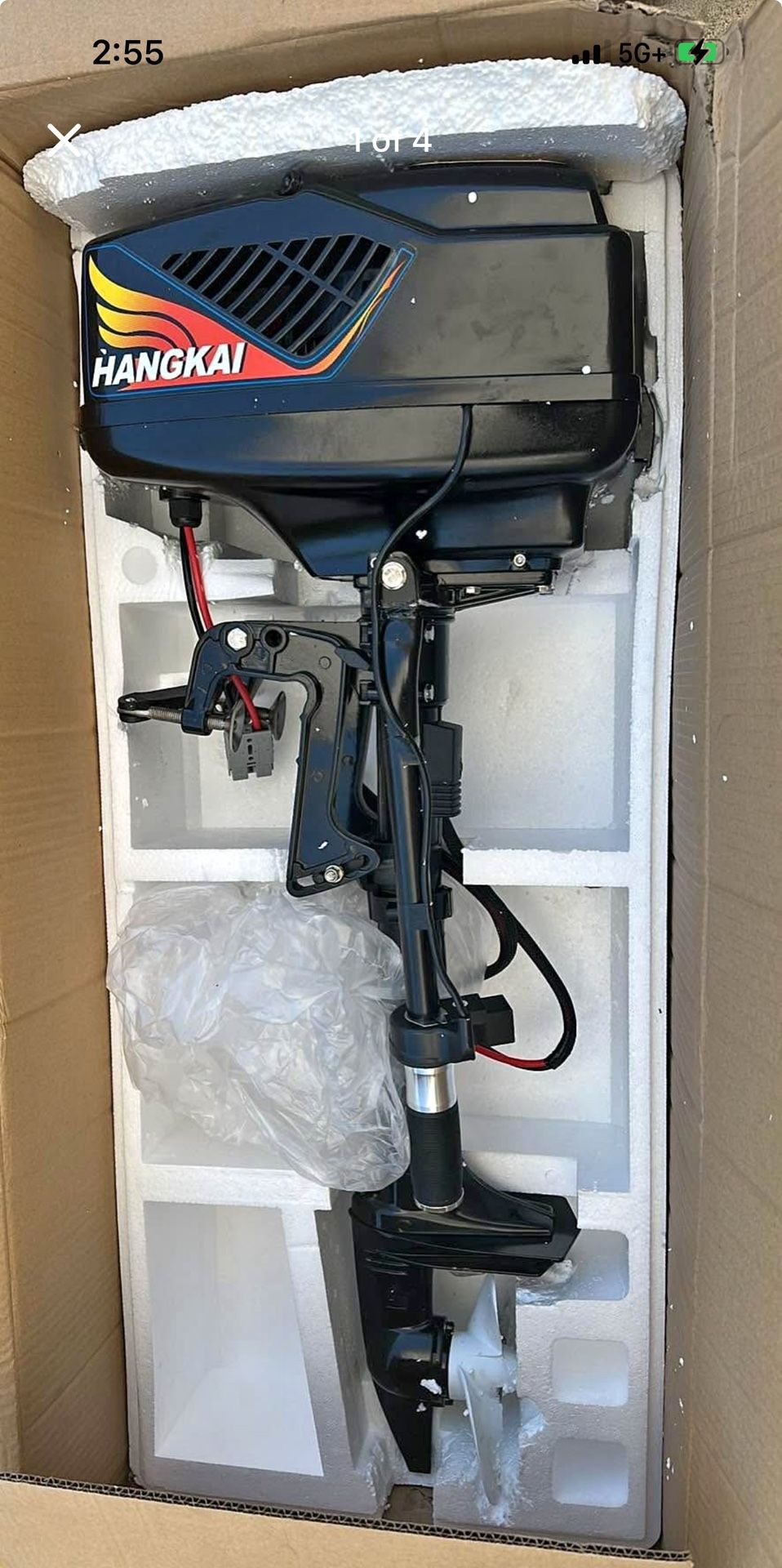 HANGKAI 5 HP Electric Outboard Motor, 48V 1200W Outboard Motor Engine Trolling Motor Fishing Boat En