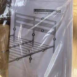 Queen Size Zinus Metal and Bamboo Wood Platform Bed