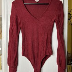long sleeve bodysuit / Burgundi